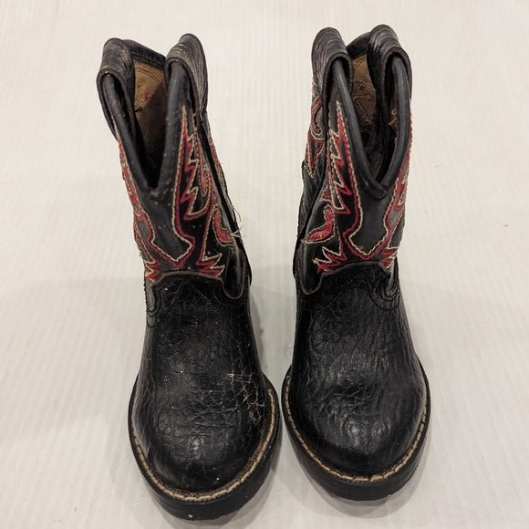 Black and red embroidered Toddler boy Cowboy boots size 5 - Picture 4 of 11
